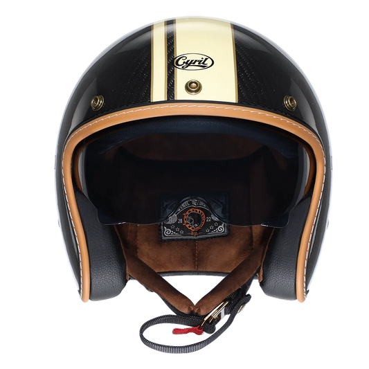 Lightweight Carbon Fiber Open Face Motorcycle Helmets Half Retro 3/4 Helmet for Man and Women DOT Approved CYRIL Casque Moto