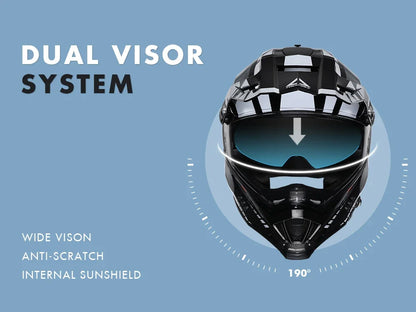 Full Face Motorcross Dirt Bike Helmets Dual Sports Helmet for Man and Women Can Be Installed GOPRO DOT Approved Triangle AH609