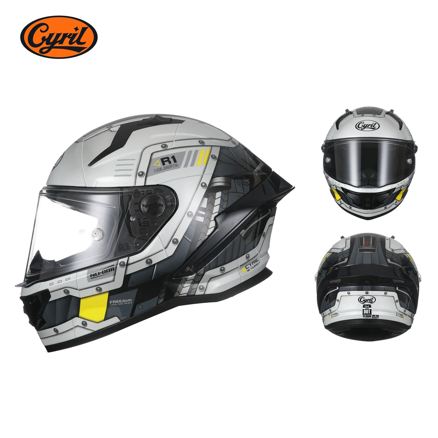 Full Face Motorcycle Helmet DOT Approved Helmet for Men Women Original CYRIL Cascos Para Moto Motorbike Helmets Casco Moto