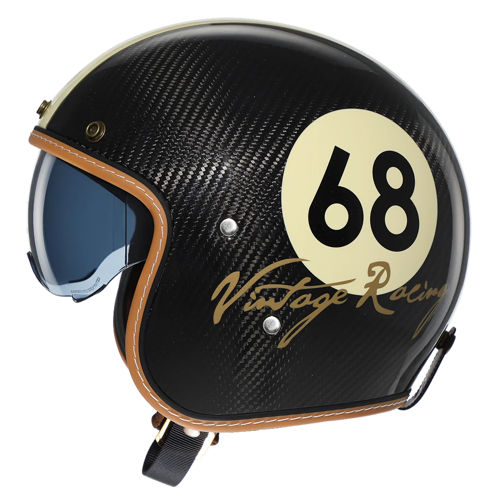 Lightweight Carbon Fiber Open Face Motorcycle Helmets Half Retro 3/4 Helmet for Man and Women DOT Approved CYRIL Casque Moto