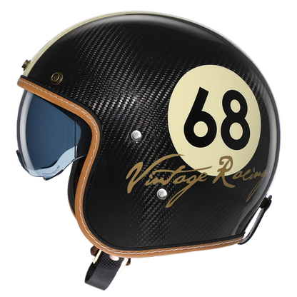 Lightweight Carbon Fiber Open Face Motorcycle Helmets Half Retro 3/4 Helmet for Man and Women DOT Approved CYRIL Casque Moto