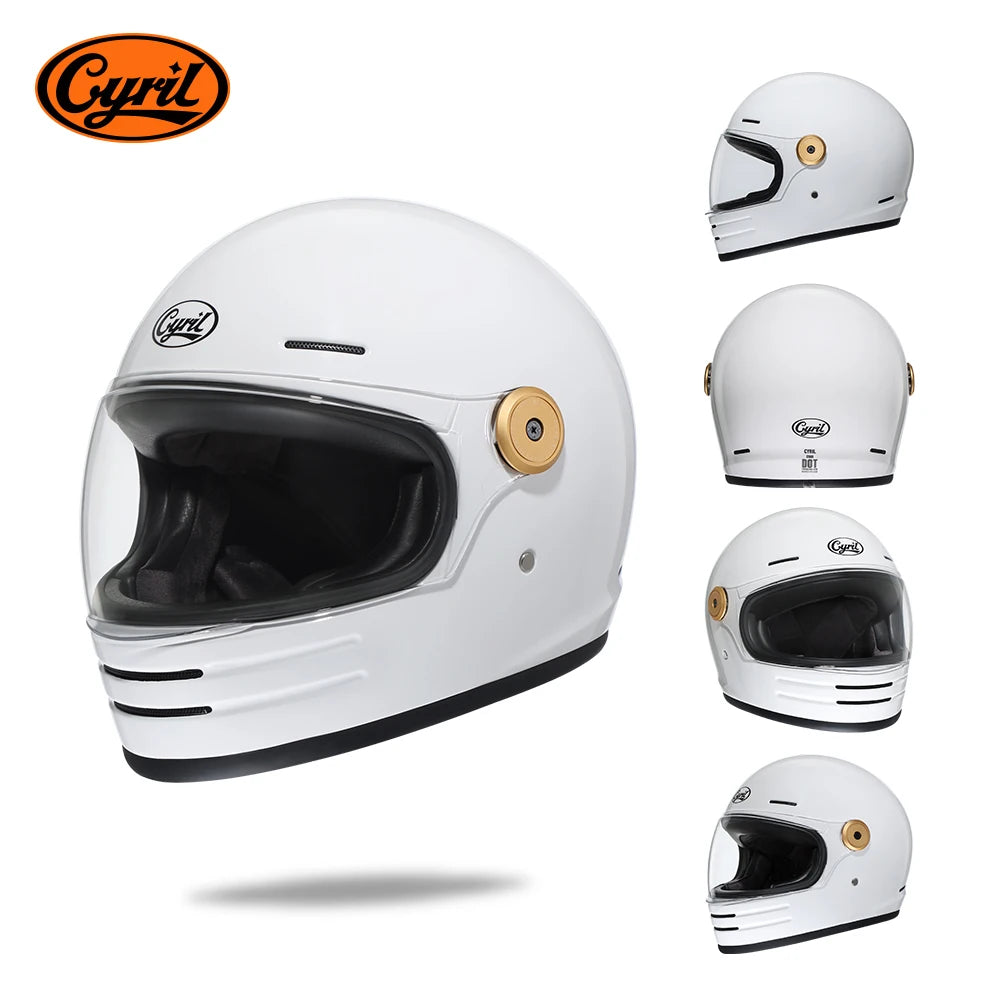 Glass Fiber Full Face Motorcycle Helmet Lightweight Retro Motorcross Motorbike Helmets for Adults DOT Approved Casco Moto