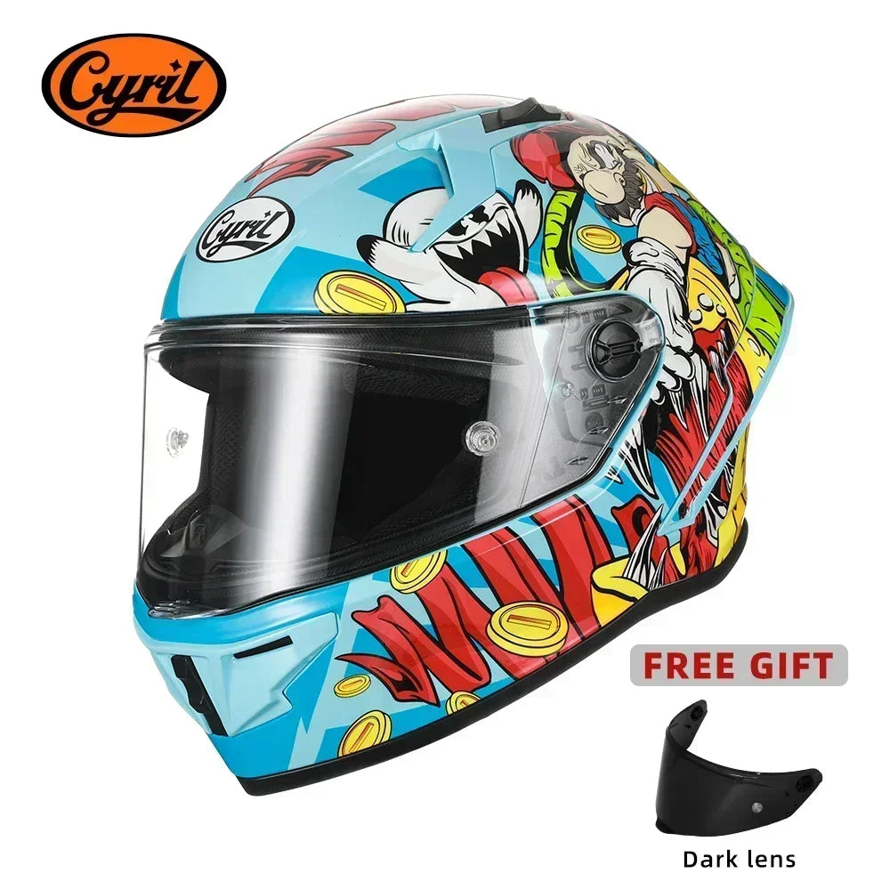 Full Face Motorcycle Helmet DOT Approved Helmet for Men Women Original CYRIL Cascos Para Moto Motorbike Helmets Casco Moto