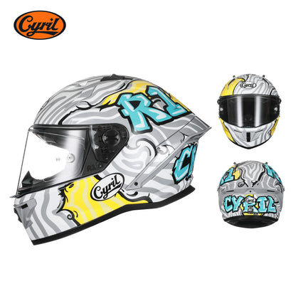 Full Face Motorcycle Helmet DOT Approved Helmet for Men Women Original CYRIL Cascos Para Moto
