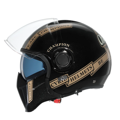 Full Face Motorcycle Helmet Retro Moto Helmets with Double Visors DOT ECE APPROVED CYRIL OP12A  Adults Modular Open Face Helmet