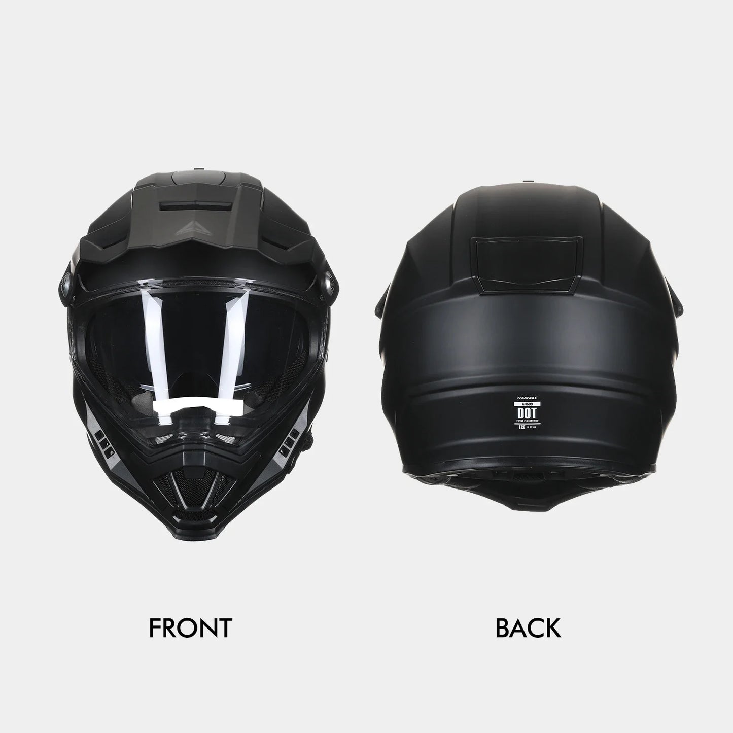 Full Face Motorcross Dirt Bike Helmets Dual Sports Helmet for Man and Women Can Be Installed GOPRO DOT Approved Triangle AH609