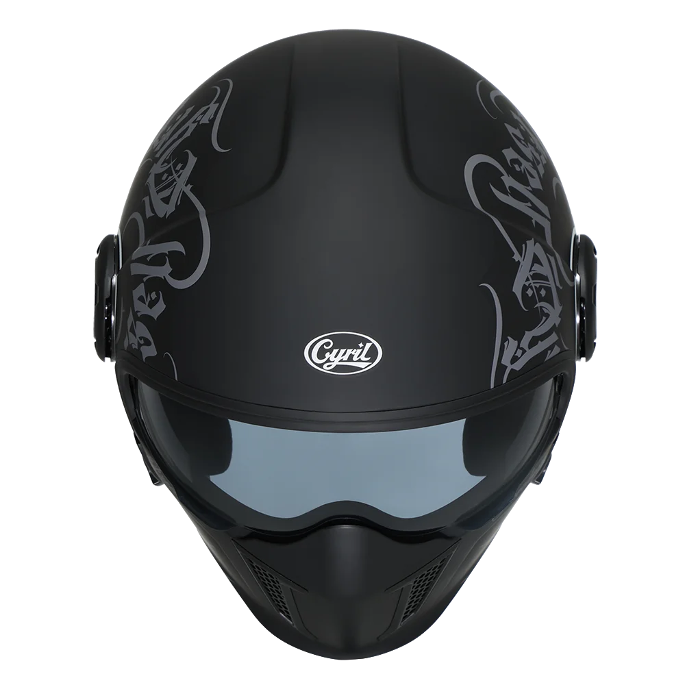 Full Face Motorcycle Helmet Retro Moto Helmets with Double Visors DOT ECE APPROVED CYRIL OP12A  Adults Modular Open Face Helmet