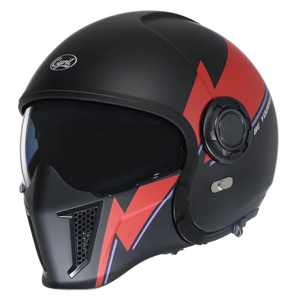 Full Face Open Face Motorcycle Helmet Double Lens Modular Helmet DOT ECE APPROVED CYRIL OP12A Man Woman Retro Moto Helmet