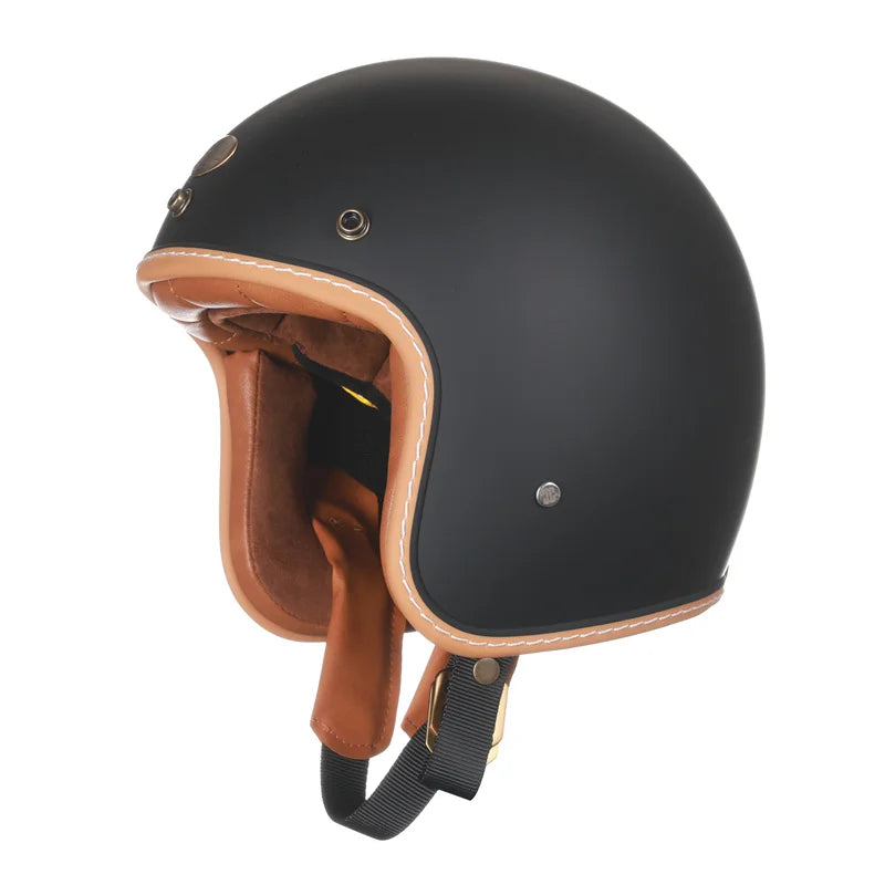 Fiberglass Lightweight Open Face Half Motorcycle Helmet Vantage Jet Helmet DOT ECE Approved for Men Women Carbon Fiber Helmet