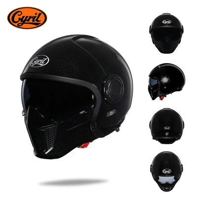 Modular Motorcycle Helmet Full Face Open Face Retro Helmets DOT ECE APPROVED CYRIL OP12A Capacete De Moto Masculino