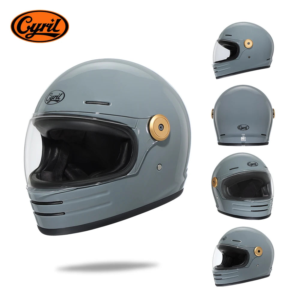 Glass Fiber Full Face Motorcycle Helmet Lightweight Retro Motorcross Motorbike Helmets for Adults DOT Approved Casco Moto