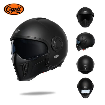 Modular Motorcycle Helmet Full Face Open Face Retro Helmets DOT ECE APPROVED CYRIL OP12A Capacete De Moto Masculino