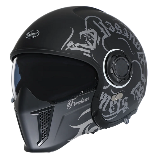 Full Face Motorcycle Helmet Retro Moto Helmets with Double Visors DOT ECE APPROVED CYRIL OP12A  Adults Modular Open Face Helmet