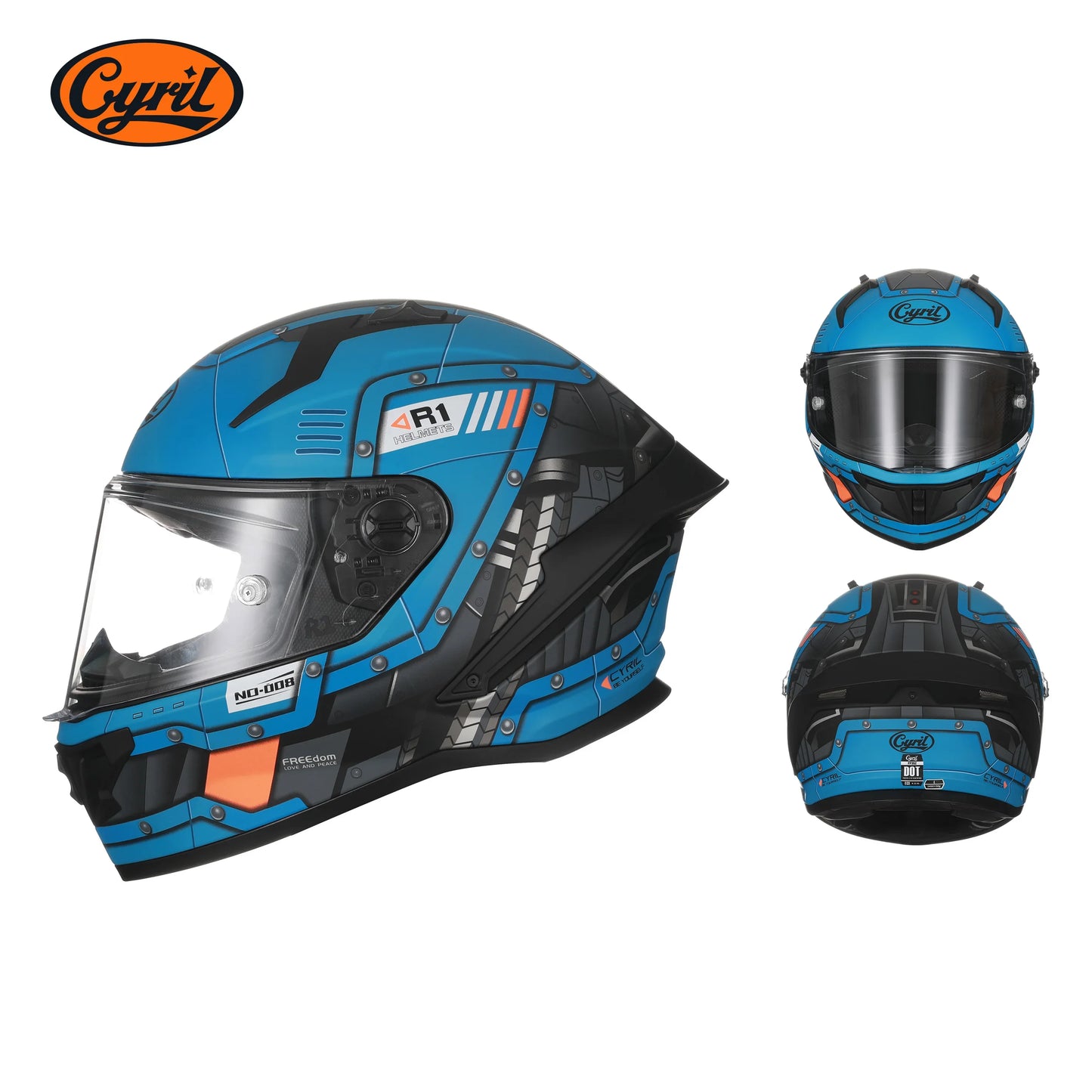 Full Face Motorcycle Helmet DOT Approved Helmet for Men Women Original CYRIL Cascos Para Moto Motorbike Helmets Casco Moto