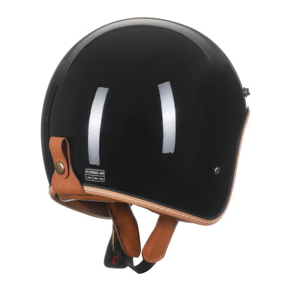 Fiberglass Lightweight Open Face Half Motorcycle Helmet Vantage Jet Helmet DOT ECE Approved for Men Women Carbon Fiber Helmet