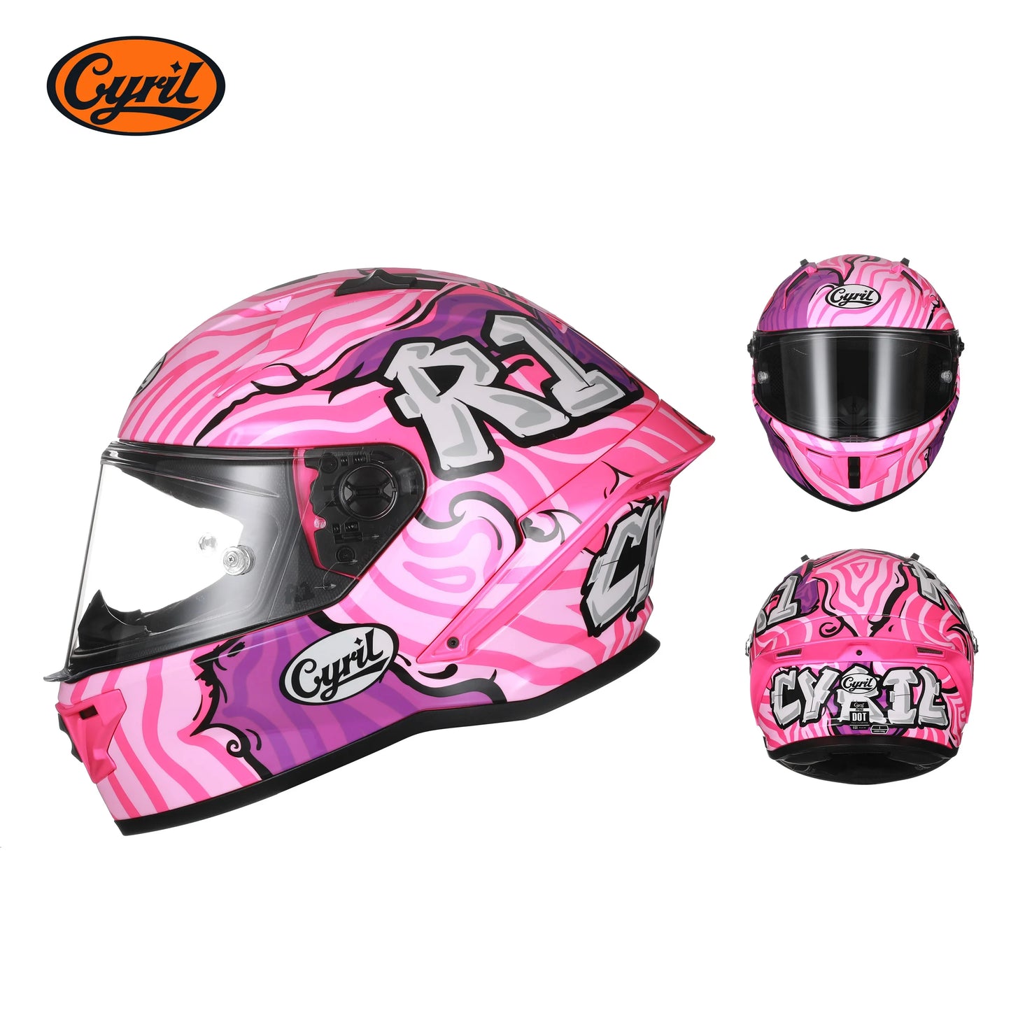 Full Face Motorcycle Helmet DOT Approved Helmet for Men Women Original CYRIL Cascos Para Moto