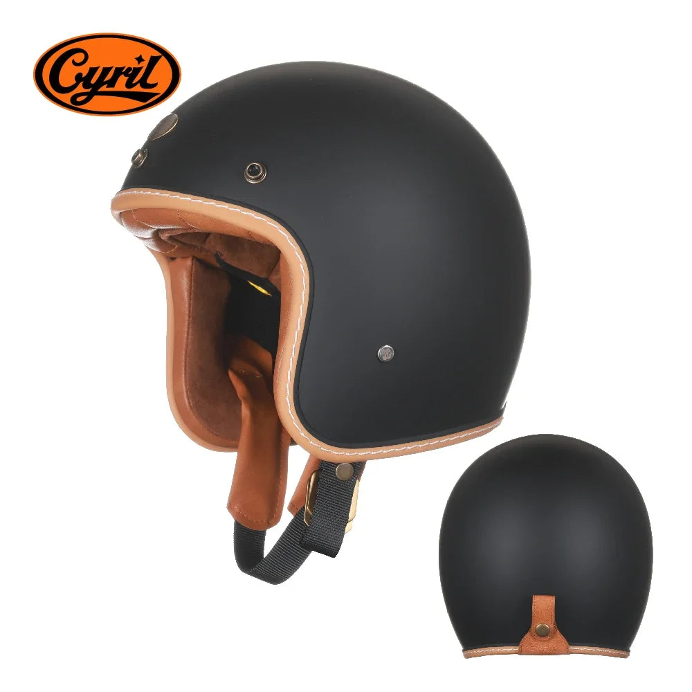 Fiberglass Lightweight Open Face Half Motorcycle Helmet Vantage Jet Helmet DOT ECE Approved for Men Women Carbon Fiber Helmet