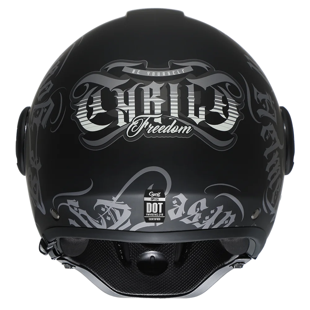 Full Face Motorcycle Helmet Retro Moto Helmets with Double Visors DOT ECE APPROVED CYRIL OP12A  Adults Modular Open Face Helmet