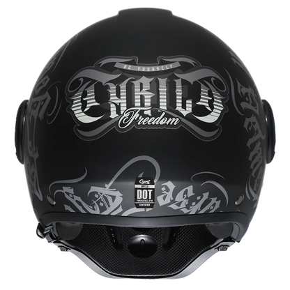 Full Face Motorcycle Helmet Retro Moto Helmets with Double Visors DOT ECE APPROVED CYRIL OP12A  Adults Modular Open Face Helmet