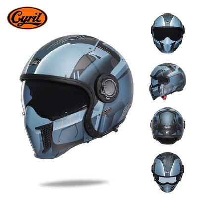 Modular Motorcycle Helmet Full Face Open Face Retro Helmets DOT ECE APPROVED CYRIL OP12A Capacete De Moto Masculino