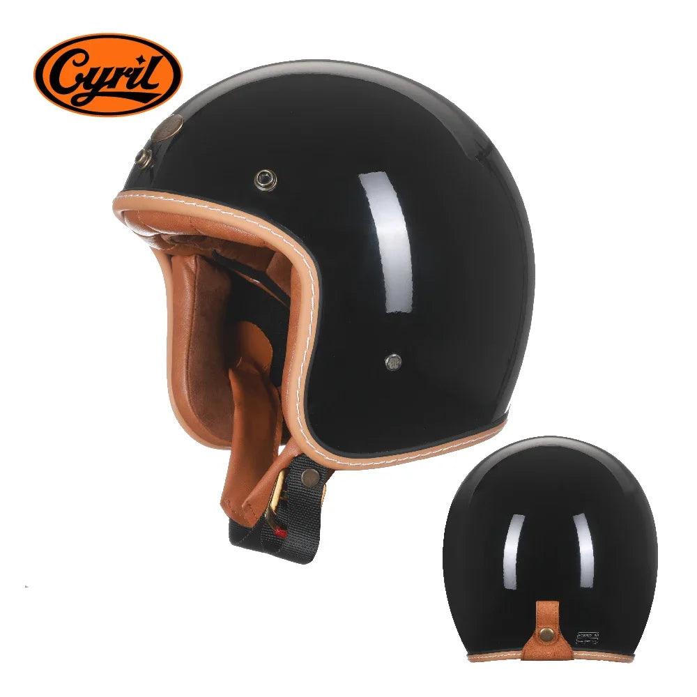 Fiberglass Lightweight Open Face Half Motorcycle Helmet Vantage Jet Helmet DOT ECE Approved for Men Women Carbon Fiber Helmet