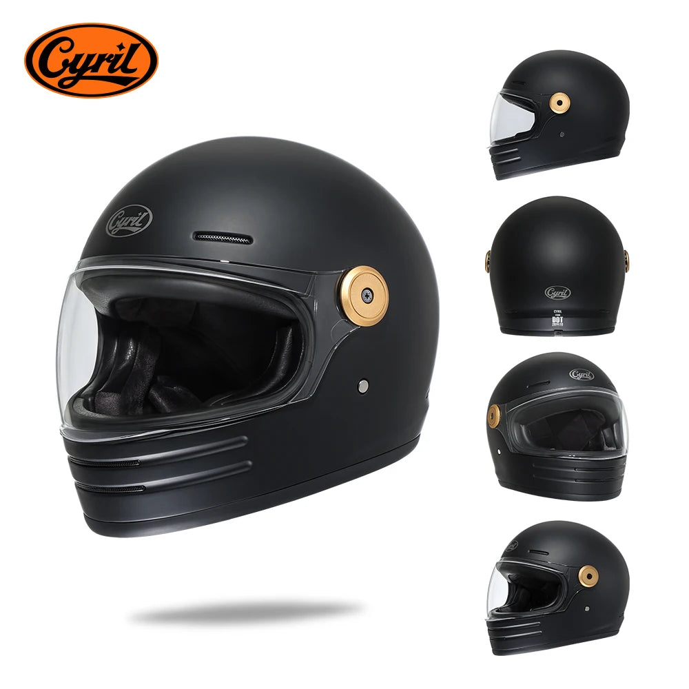 Glass Fiber Full Face Motorcycle Helmet Lightweight Retro Motorcross Motorbike Helmets for Adults DOT Approved Casco Moto
