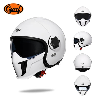 Open Face Full Face Motorcycle Helmet Double Lens Modular Helmet Man Woman Retro Moto Helmet DOT ECE APPROVED CYRIL OP12A