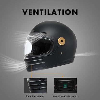 Glass Fiber Full Face Motorcycle Helmet Lightweight Retro Motorcross Motorbike Helmets for Adults DOT Approved Casco Moto