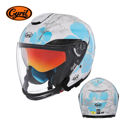 Men Women Open Face Motorcycle Helmet Motorbike Helmet Double Lens Motorcycle Helmets DOT Approved Casco Moto Capacete De Moto