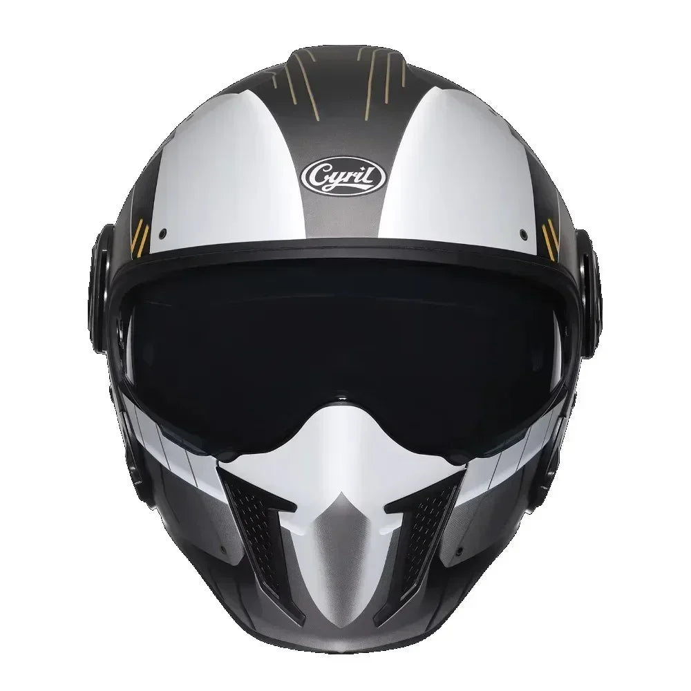 Open Face Full Face Motorcycle Helmet Double Lens Modular Helmet Man Woman Retro Moto Helmet DOT ECE APPROVED CYRIL OP12A