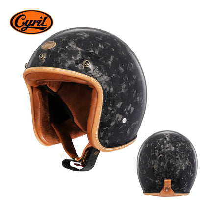 Fiberglass Lightweight Open Face Half Motorcycle Helmet Vantage Jet Helmet DOT ECE Approved for Men Women Carbon Fiber Helmet