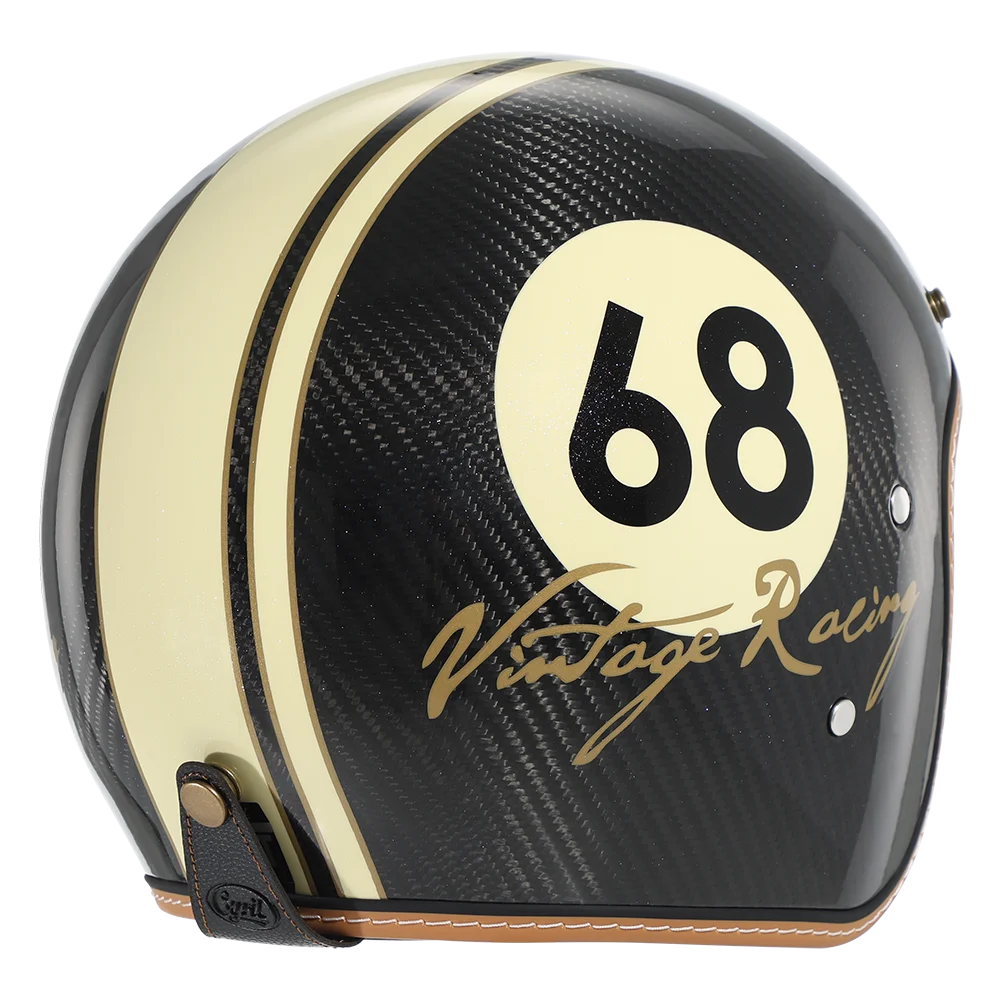 Lightweight Carbon Fiber Open Face Motorcycle Helmets Half Retro 3/4 Helmet for Man and Women DOT Approved CYRIL Casque Moto