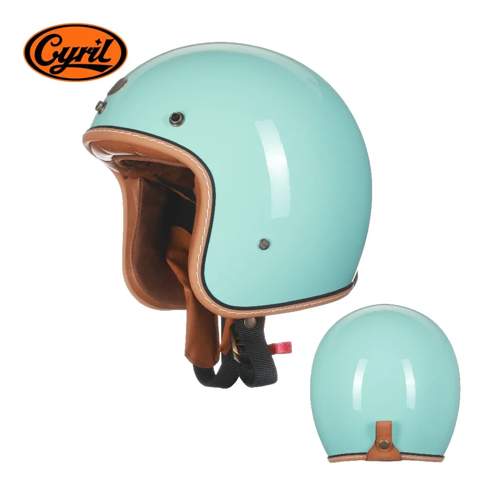 Fiberglass Lightweight Open Face Half Motorcycle Helmet Vantage Jet Helmet DOT ECE Approved for Men Women Carbon Fiber Helmet