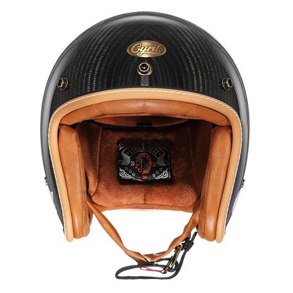 Fiberglass Lightweight Open Face Half Motorcycle Helmet Vantage Jet Helmet DOT ECE Approved for Men Women Carbon Fiber Helmet